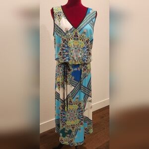London Style Blue Floral Maxi Dress